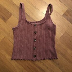 Aeropostale Pink Button Up Tank Crop Top